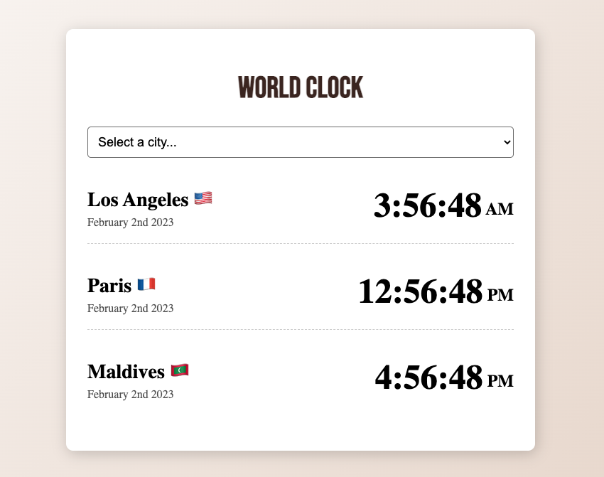 World Clock project preview